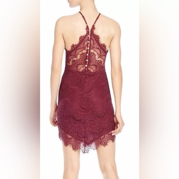 Free People 'She's Got It' ~ Plum Purple Lace Mini Slip Party Dress size XS - Picture 2 of 9